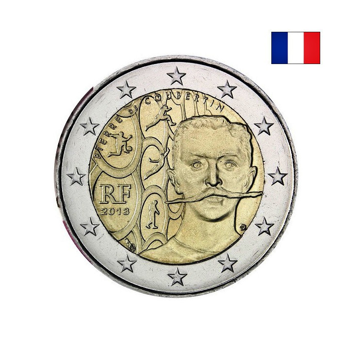 France 2 Euro 2013 "Pierre Coubertin" UNC