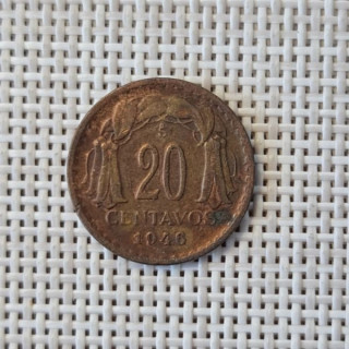 Chile 20 Centavos 1946 KM-177 VF