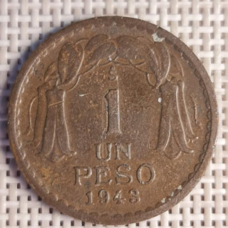Chile 1 Peso 1943 KM-179 VF