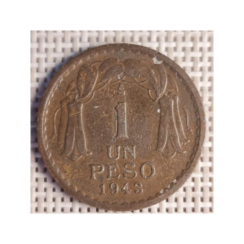 Chile 1 Peso 1943 KM-179 VF