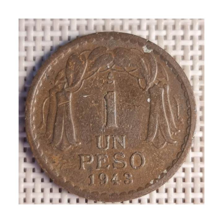Chile 1 Peso 1943 KM-179 VF