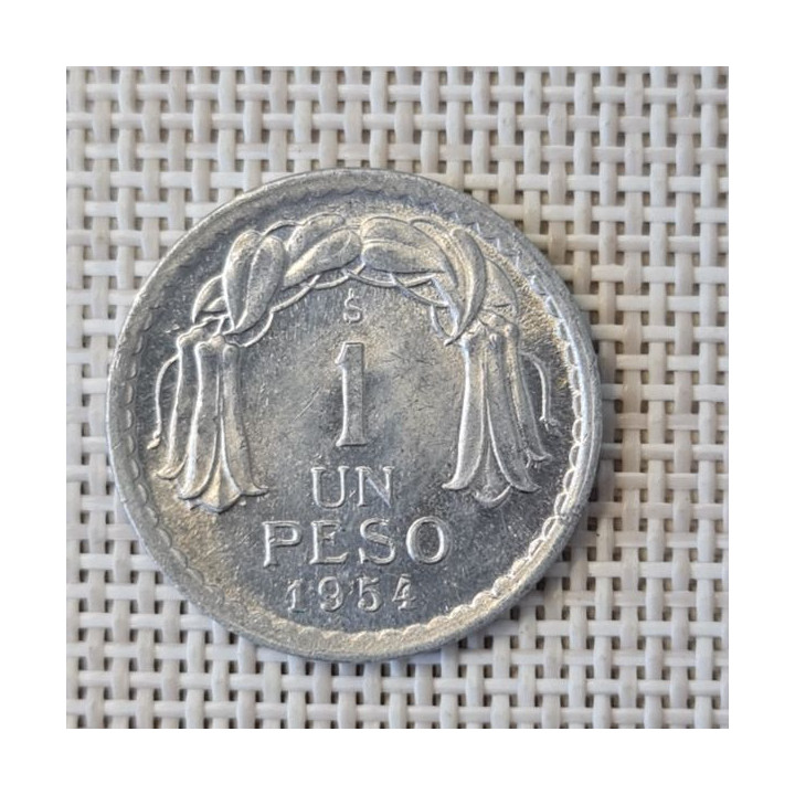 Chile 1 Peso 1954 KM-179a XF