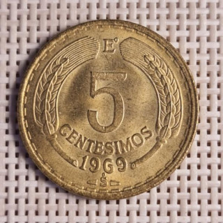 Chile 5 Centésimos 1969 KM-190 XF