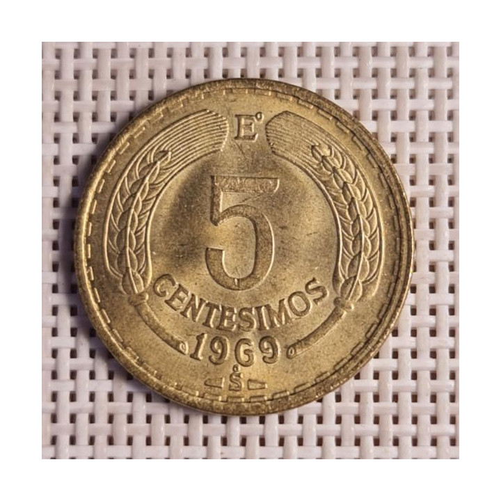 Chile 5 Centésimos 1969 KM-190 XF
