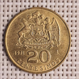 Chile 20 Centésimos 1971 KM-195 XF