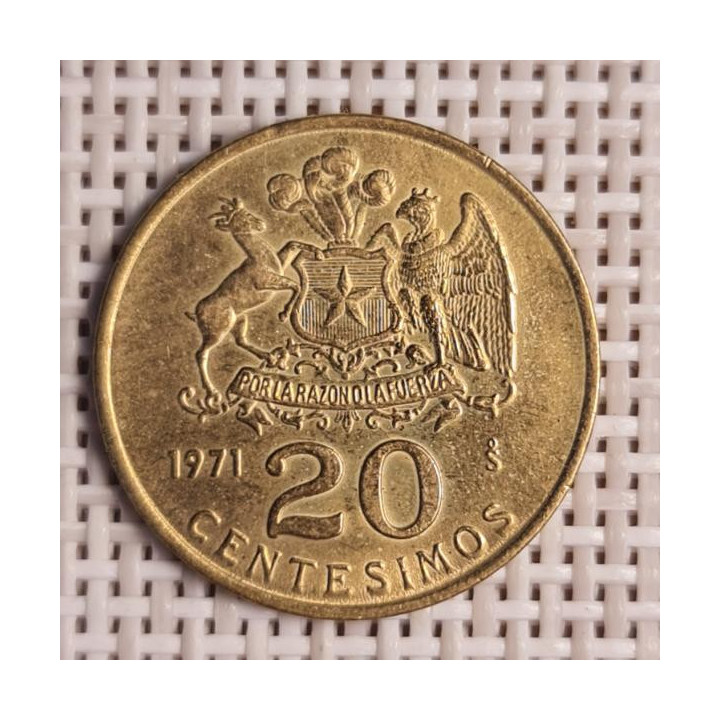 Chile 20 Centésimos 1971 KM-195 XF