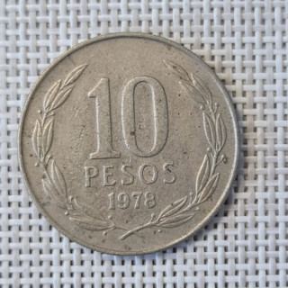 Chile 10 Pesos 1978 KM-210 VF
