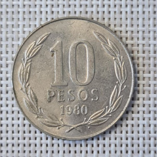Chile 10 Pesos 1980 KM-210 VF