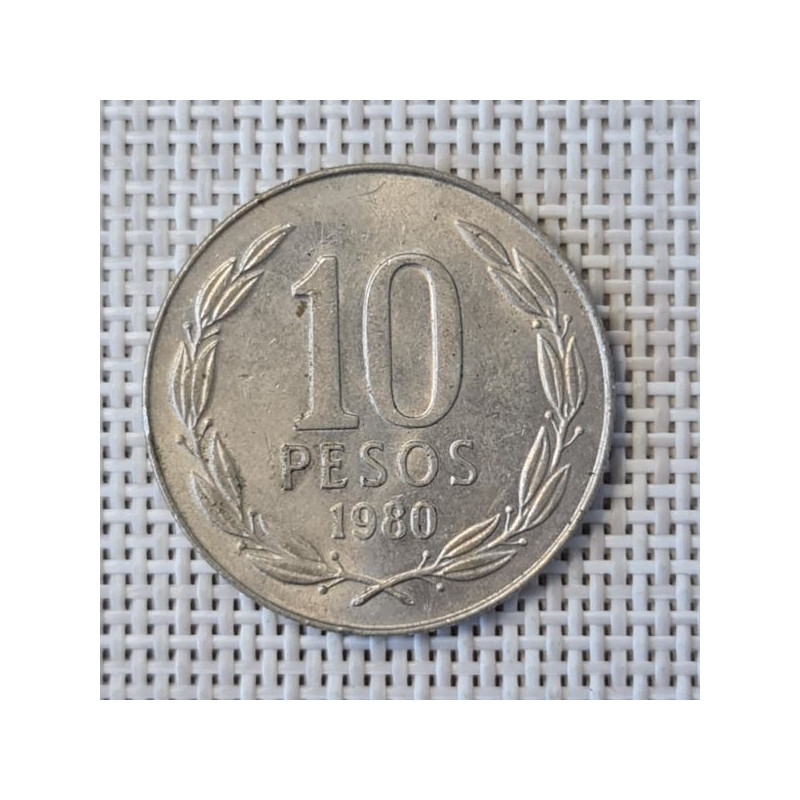 Chile 10 Pesos 1980 KM-210 VF