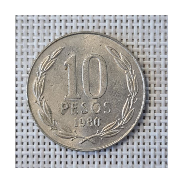 Chile 10 Pesos 1980 KM-210 VF