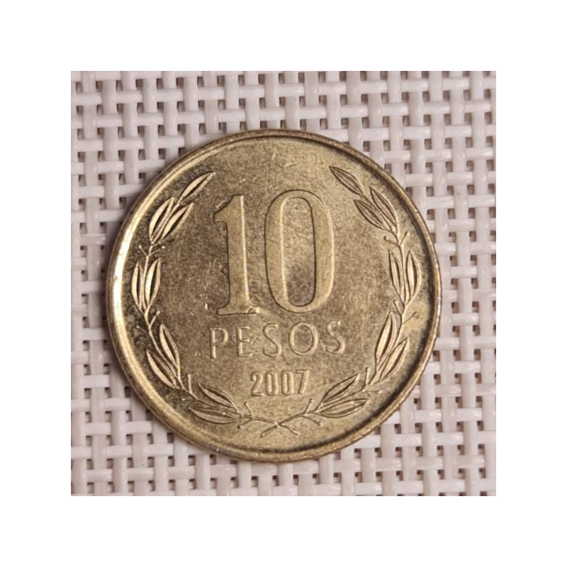 Chile 10 Pesos 2007 KM-228 VF