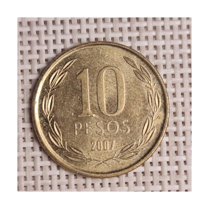 Chile 10 Pesos 2007 KM-228 VF