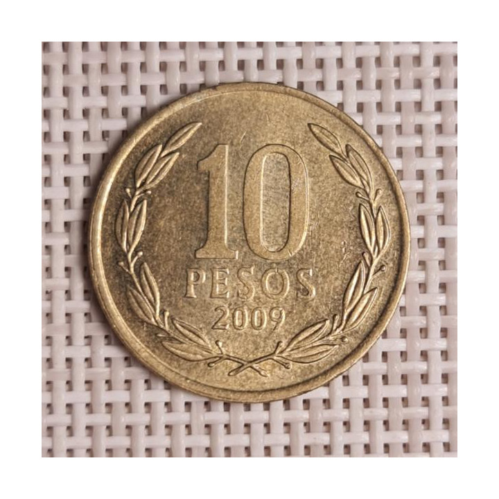 Chile 10 Pesos 2009 KM-228 VF