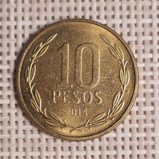 Chile 10 Pesos 2014 KM-228 VF