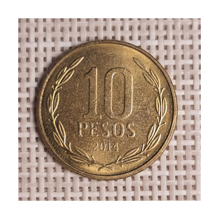 Chile 10 Pesos 2014 KM-228 VF