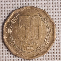 Chile 50 Pesos 2007 KM-219 VF