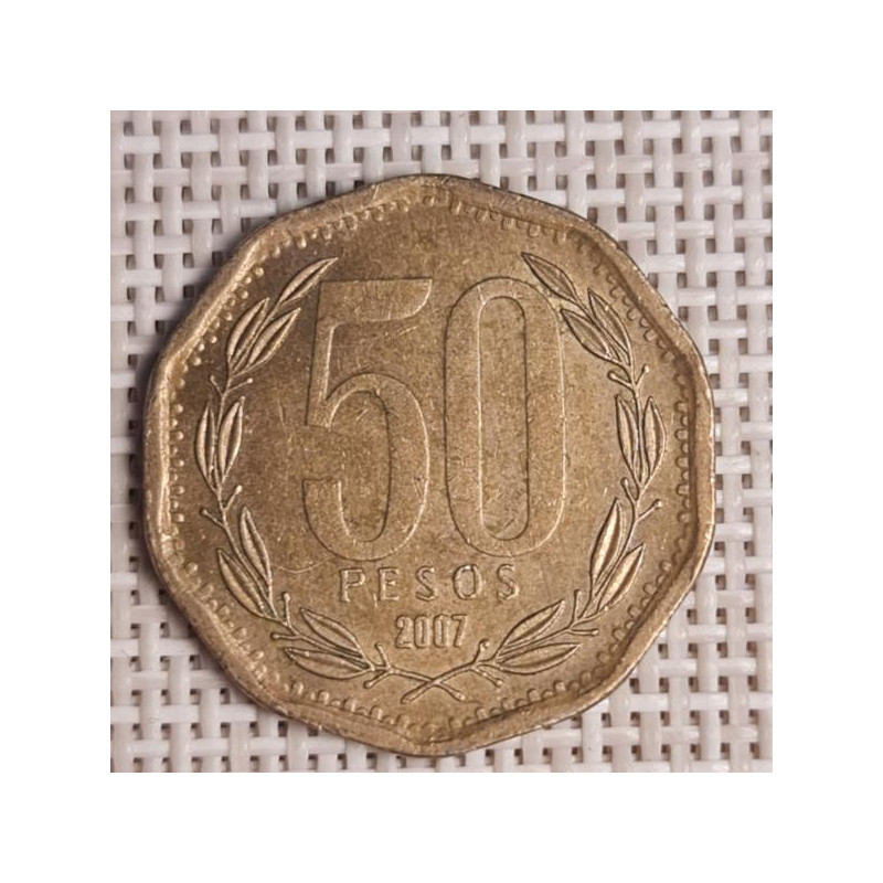 Chile 50 Pesos 2007 KM-219 VF