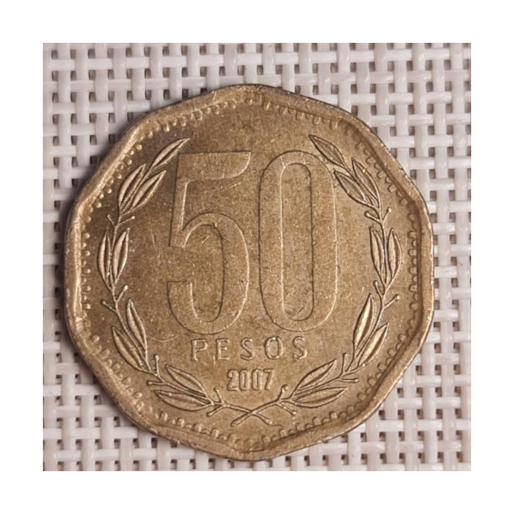 Chile 50 Pesos 2007 KM-219 VF