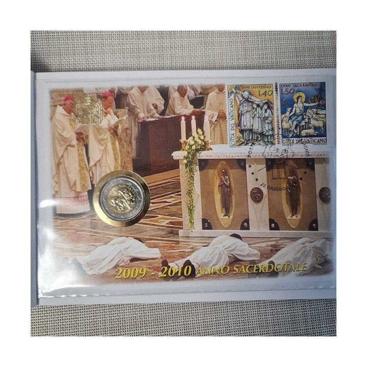 Vatican City 2 Euro 2010 "Year for Priests" (Philatelic Numismatic Covers)