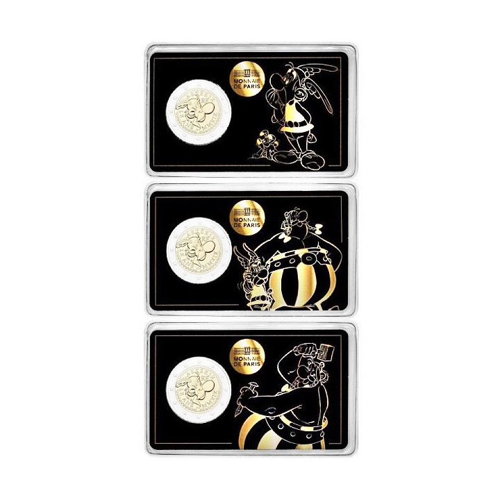 France 2 Euro 2019 "Asterix" BU (3 x Coin Cards)