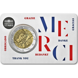 France 2 Euro 2020 "Medical Research" BU (Coin Card Merci)