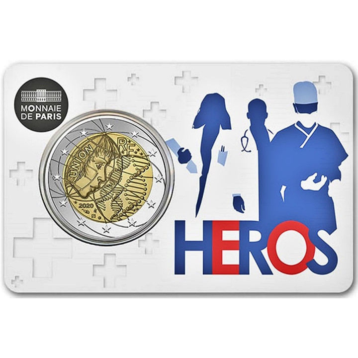 France 2 Euro 2020 "Medical Research" BU (Coin Card Heros)