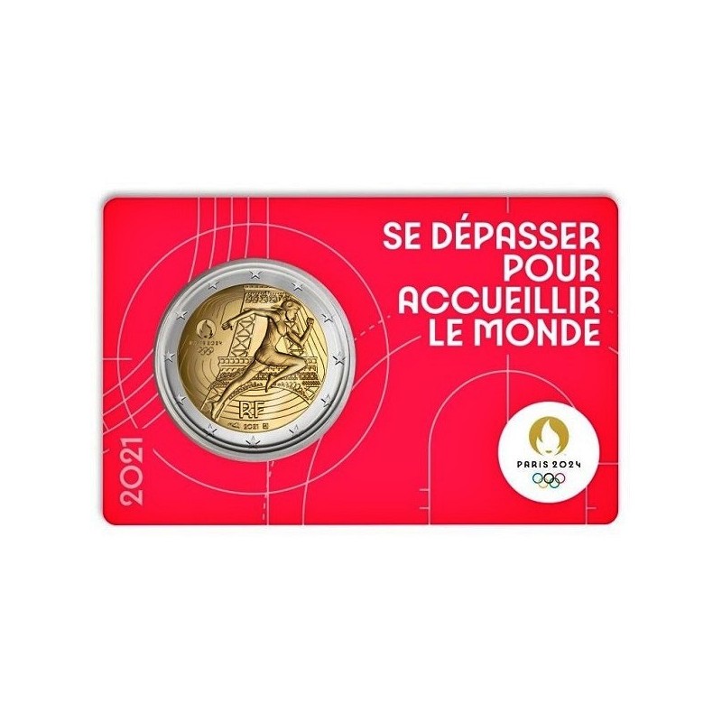 France 2 Euro 2021 "Olympic Games" BU (Coin Card Red)