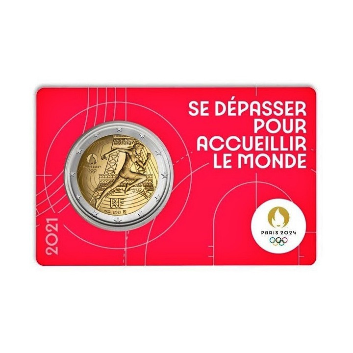 France 2 Euro 2021 "Olympic Games" BU (Coin Card Red)