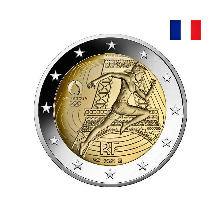 France 2 Euro 2021 "Olympic Games" BU (Coin Card Purple)