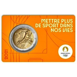 France 2 Euro 2021 "Olympic Games" BU (Coin Card Yellow)