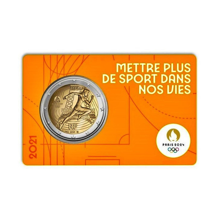 France 2 Euro 2021 "Olympic Games" BU (Coin Card Yellow)
