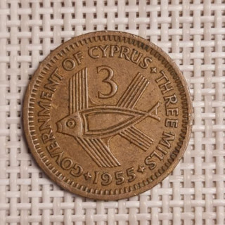 Cyprus 3 Mils 1955 KM-33 VF