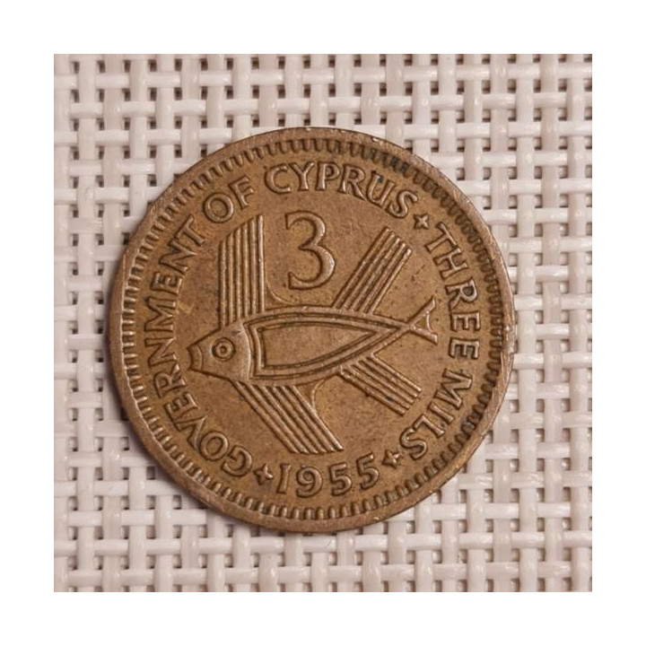 Cyprus 3 Mils 1955 KM-33 VF