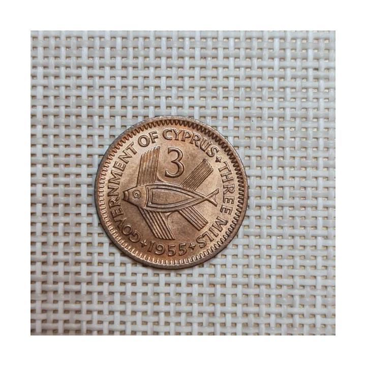 Cyprus 3 Mils 1955 KM-33 UNC