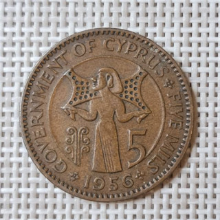 Cyprus 5 Mils 1956 KM-34 VF