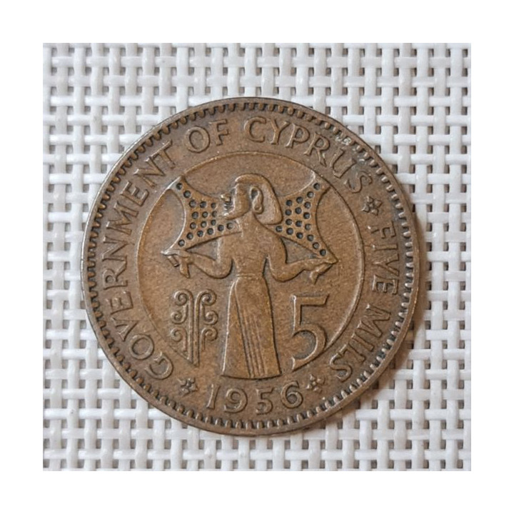 Cyprus 5 Mils 1956 KM-34 VF