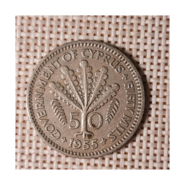Cyprus 50 Mils 1955 KM-36 VF