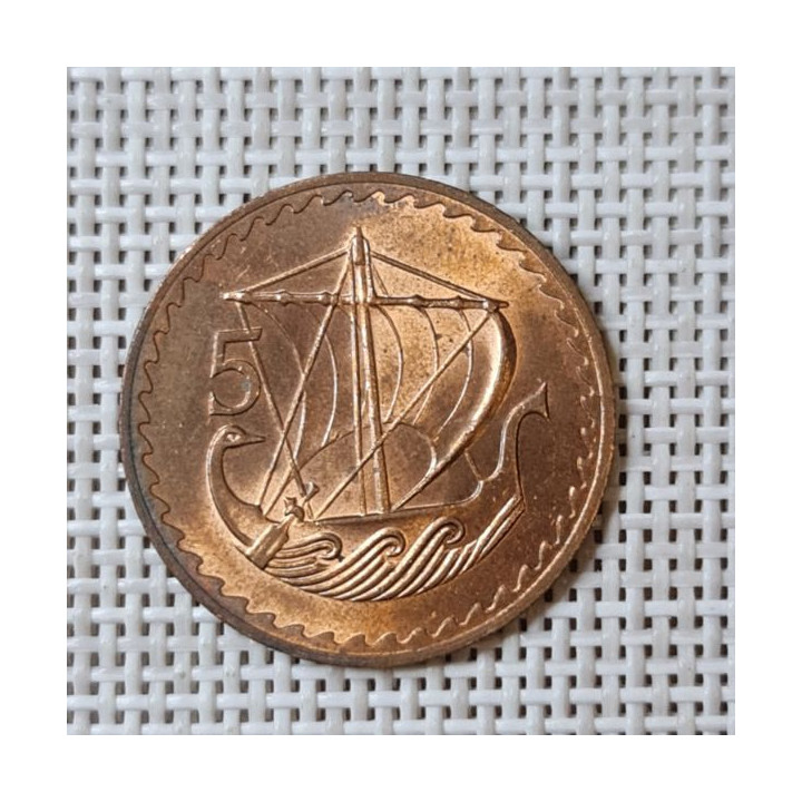 Cyprus 5 Mils 1977 KM-39 XF