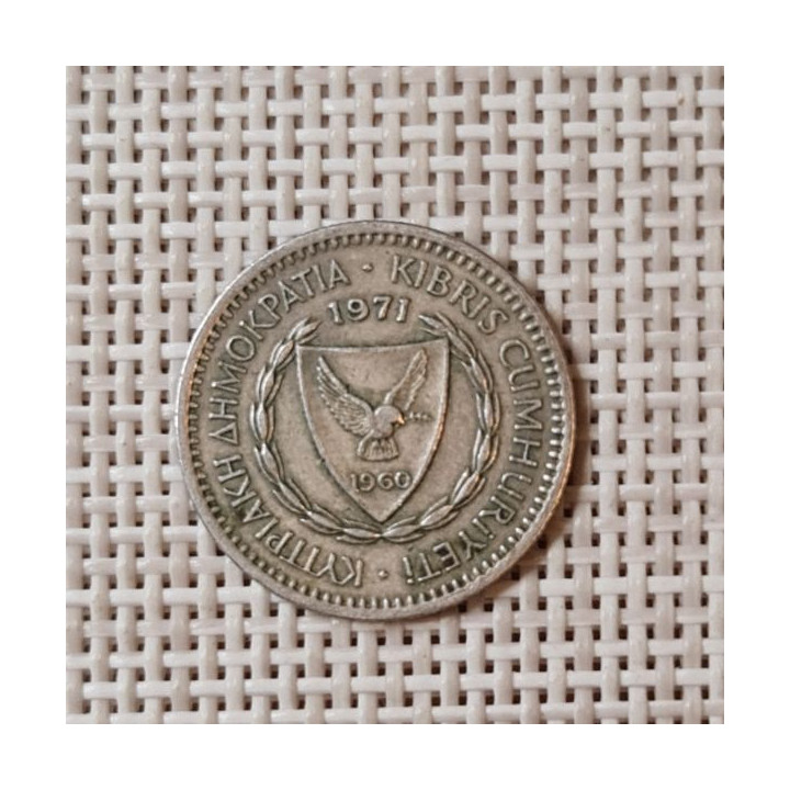 Cyprus 25 Mils 1971 KM-40 VF