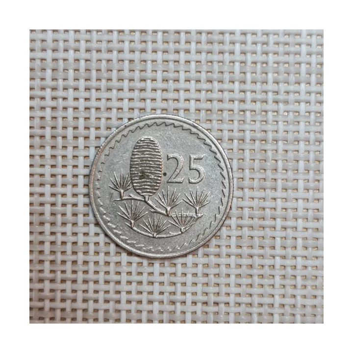 Cyprus 25 Mils 1973 KM-40 VF