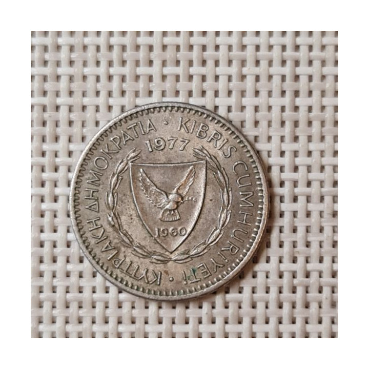Cyprus 25 Mils 1977 KM-40 VF