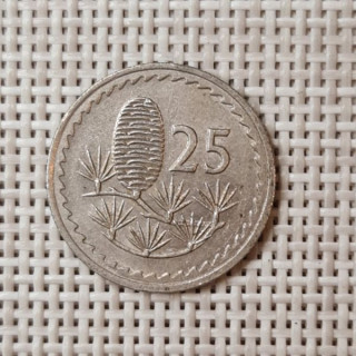 Cyprus 25 Mils 1978 KM-40 VF