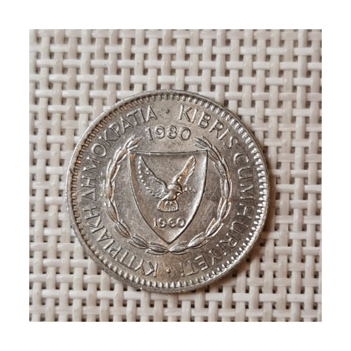 Cyprus 25 Mils 1980 KM-40 VF