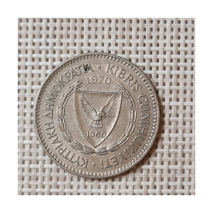 Cyprus 50 Mils 1970 KM-41 VF