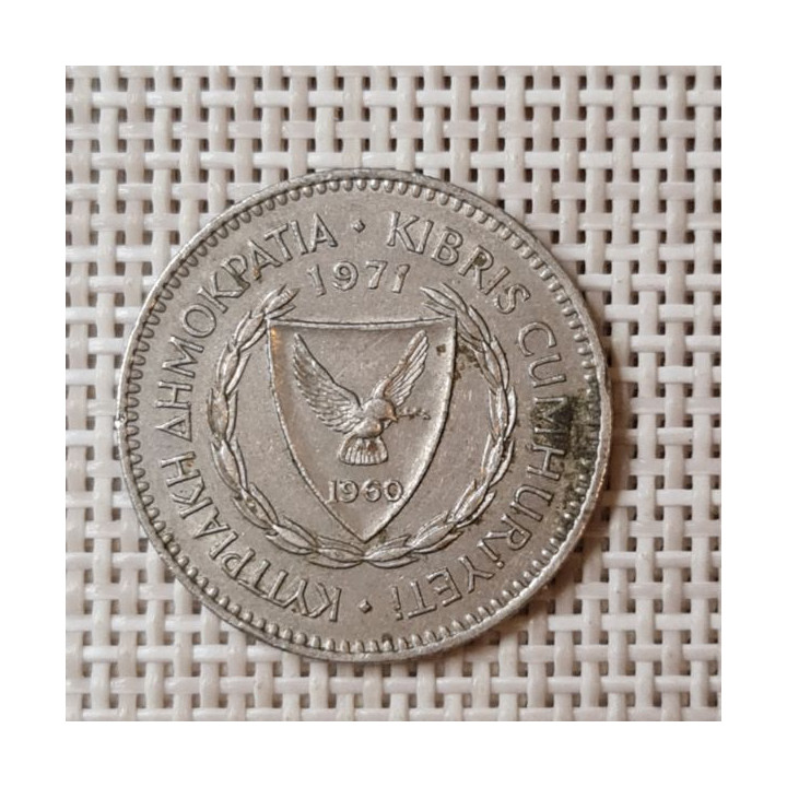 Cyprus 50 Mils 1971 KM-41 VF