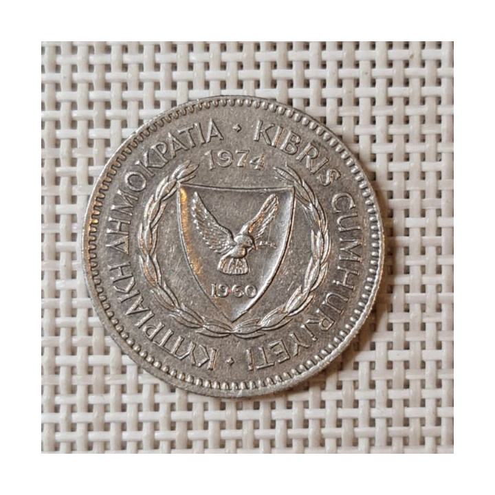 Cyprus 50 Mils 1974 KM-41 VF
