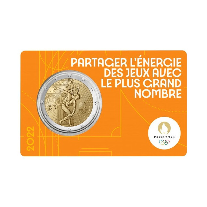 France 2 Euro 2022 "Olympic Games" BU (Coin Card Yellow)