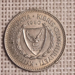 Cyprus 50 Mils 1980 KM-41 VF