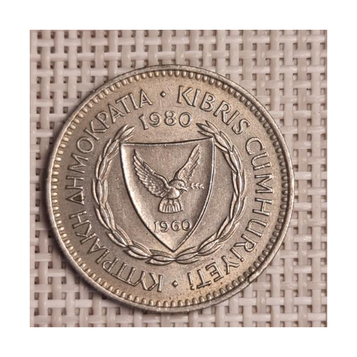 Cyprus 50 Mils 1980 KM-41 VF