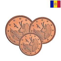 Andorra 1, 2, 5 Euro Cents 2017 UNC
